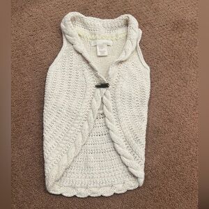 Kaisely Girls Sweater Cream Knit Vest Size 5-6 Boho Casual Gold Accents